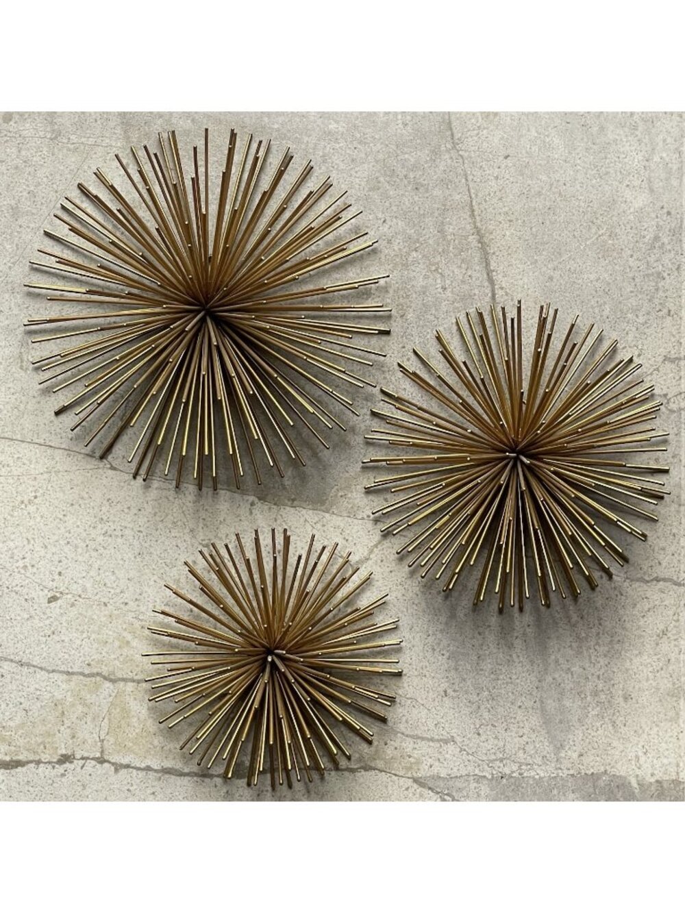 Lot of (3) Contemporary / Vintage Mid Century Style Metal Sea Urchin Wall Art
